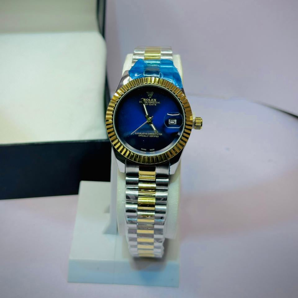 Classic Blue Date Dual-Tone Watch