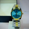 VIOKAI Two-Tone Stainless Steel Quartz Watch – Ice Blue Dial